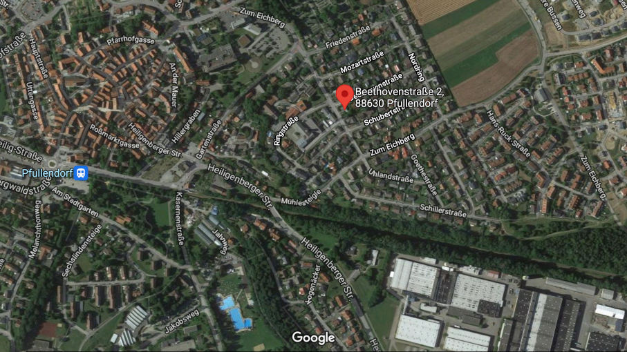 Karte von Google Maps mit Standort der Praxis